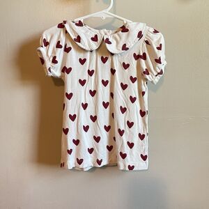 Kate Quinn Bamboo Valentine Red Hearts | 2T | Short Sleeve Top